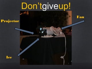 Don’tgiveup!
Projector

Ice

Fan

 