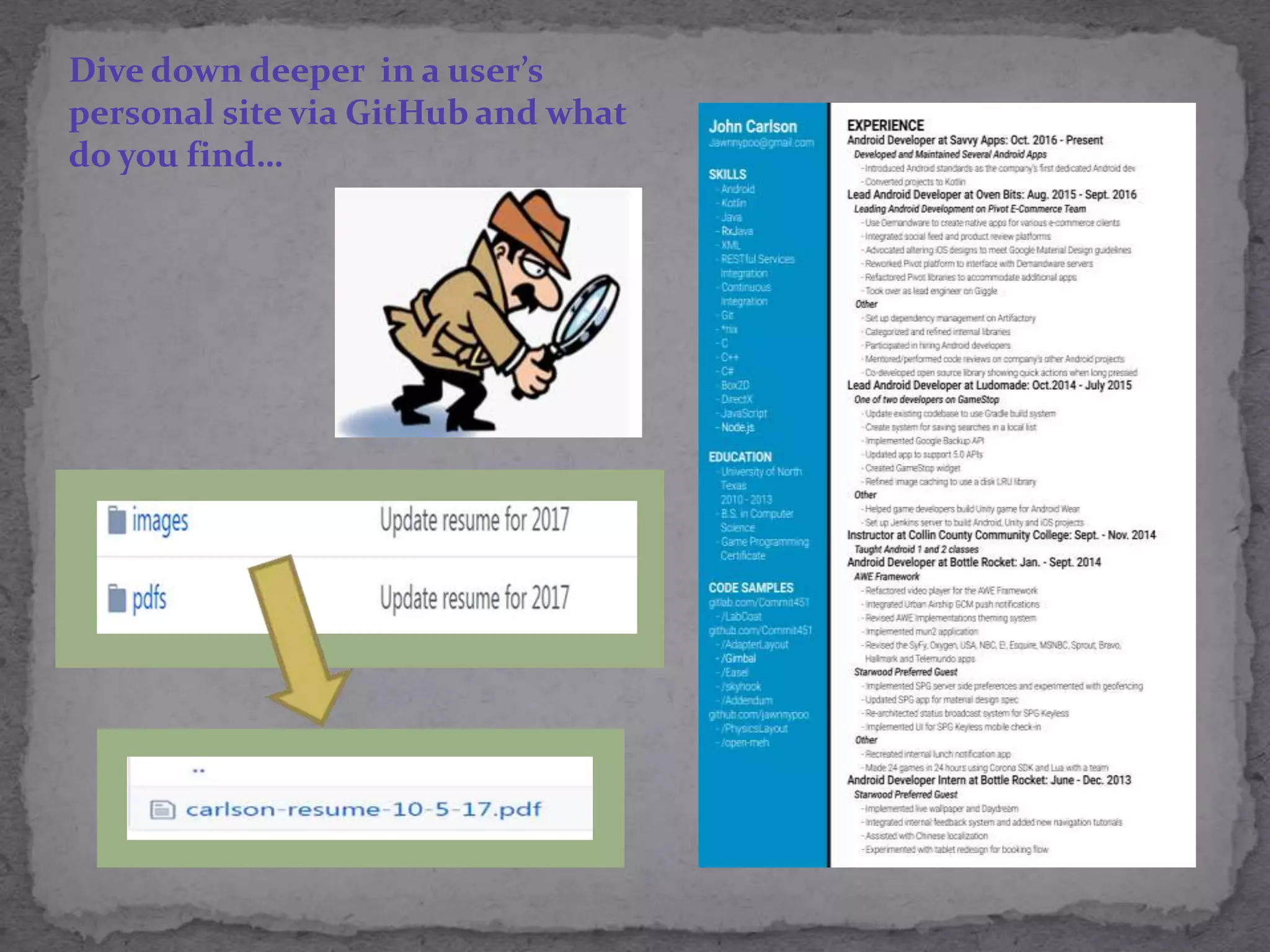 Dive down deeper in a user&rsquo;s
personal site via GitHub and what
do you find&hellip;
 