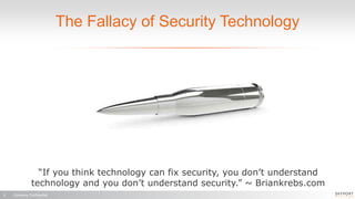 Company Confidential2
The Fallacy of Security Technology
“If you think technology can fix security, you don’t understand
technology and you don’t understand security.” ~ Briankrebs.com
 