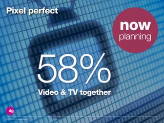 © 2013 DG Inc. All rights reserved. 51
Pixel perfect
now
planning
58%Video & TV together
 