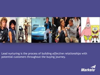 Lead nurturing is the process of building effective relationships with
potential customers throughout the buying journey.
 
