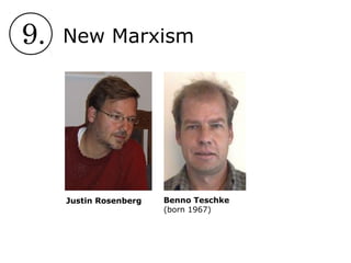9. New Marxism
Justin Rosenberg Benno Teschke
(born 1967)
 