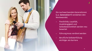 nextMedia.Lecture Arbeiten 4.0 - Robert Neuhann - XING AG 18
Die nachwachsenden Generationen
(u.a. Generation Y) verstärken den
Wertewandel:
− Flexibilität, Loyalität,
Unabhängigkeit und
Selbstbestimmtheit werden neu
bewertet
− Führung muss verdient werden
− BeruflicheSelbsterfüllung
wichtiger als Karriere
 