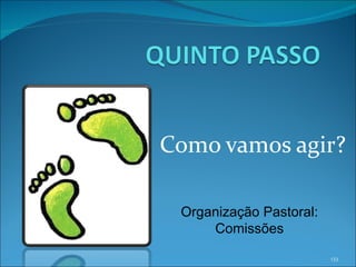 Como vamos agir? Organização Pastoral: Comissões 