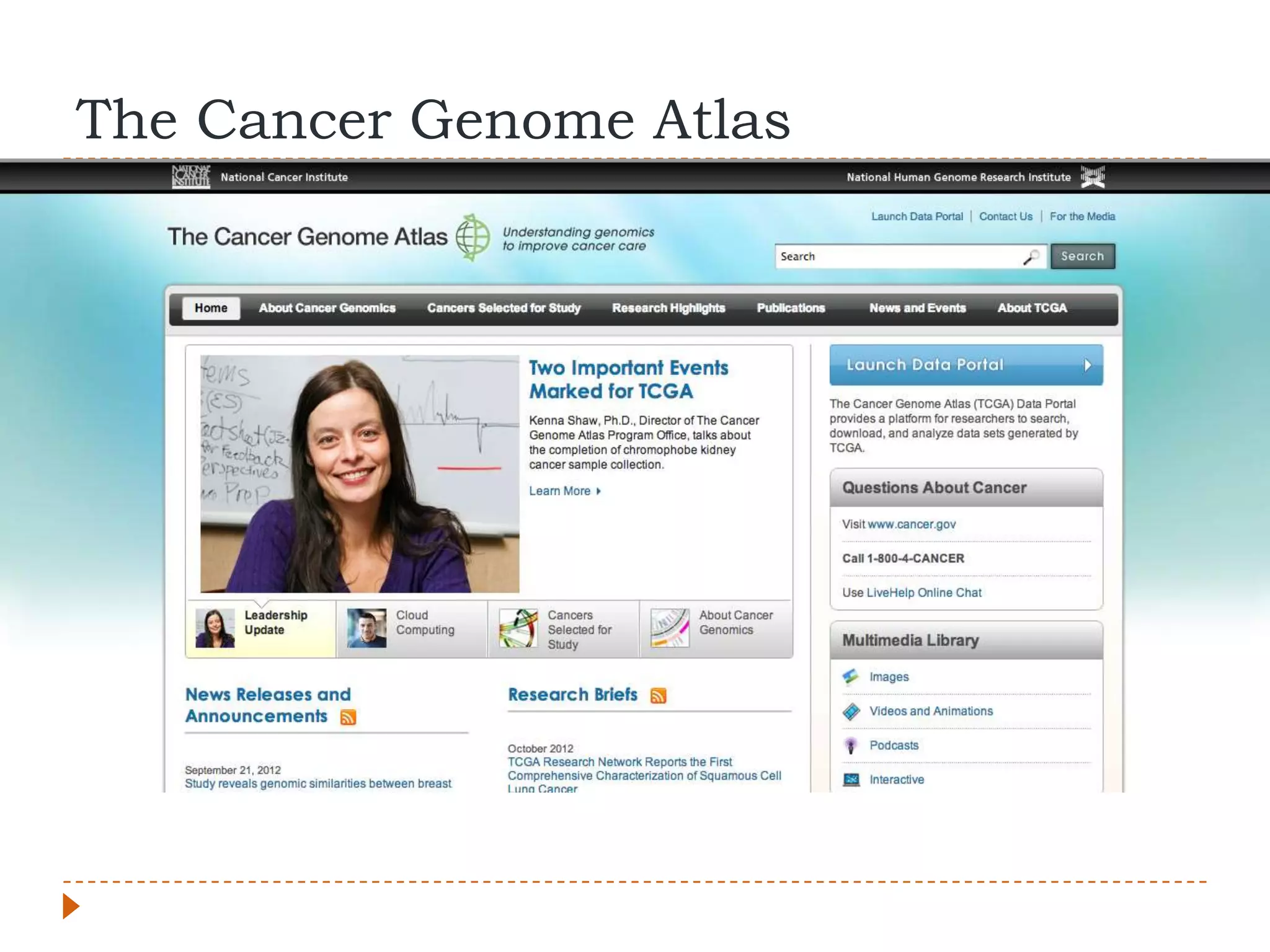 The Cancer Genome Atlas
 