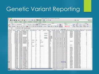 Genetic Variant Reporting
 