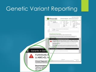 Genetic Variant Reporting
 