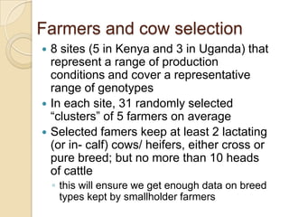 Dairy Genetics East Africa Field Activities