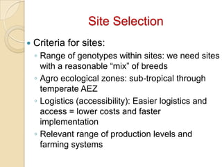 Dairy Genetics East Africa Project Objectives and Sites