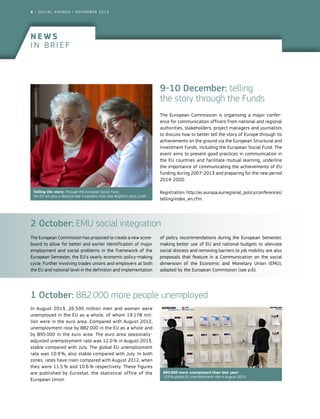 4 / SOCIAL AGENDA / NOVEMBER 2013

NEWS
IN BRIEF

Brieuc Hubin – © European Union

9-10 December: telling
the story throug...
