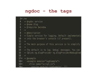 ngdoc - the tags 
 