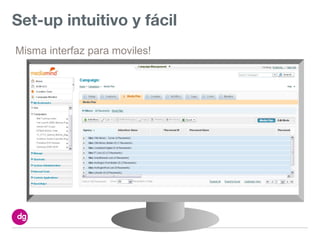 Set-up intuitivo y fácil
Misma interfaz para moviles!
 