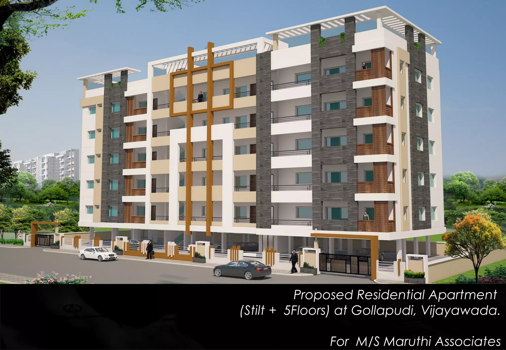 Proposed Residential Apartment
(Stilt + 5Floors) at Gollapudi, Vijayawada.
For M/S Maruthi Associates
 