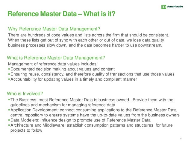 practical applications of reference master data management who to use as reference