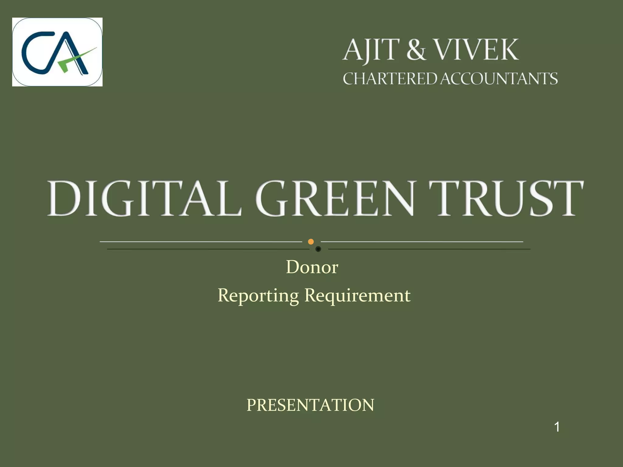 Donor Reporting Requirement PRESENTATION 1