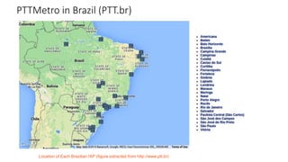 Location of Each Brazilian IXP (figure extracted from http://www.ptt.br)
05
9
PTTMetro in Brazil (PTT.br)
 
