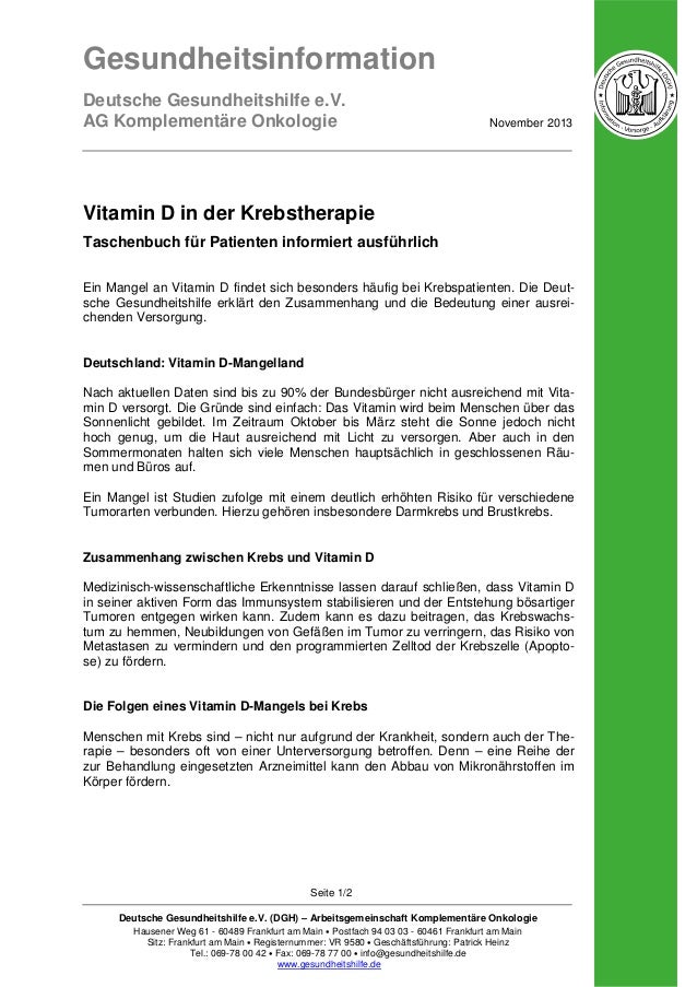 Vitamin D In Der Krebstherapie