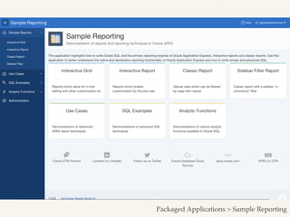 Packaged Applications > Sample Reporting
 
