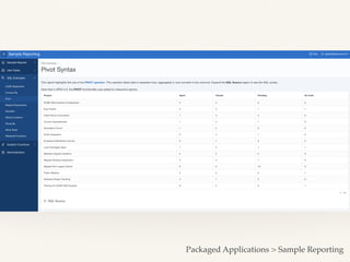 Packaged Applications > Sample Reporting
 