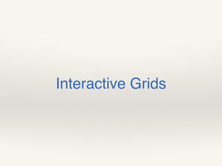 Interactive Grids
 