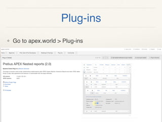 Plug-ins
❖ Go to apex.world > Plug-ins
 