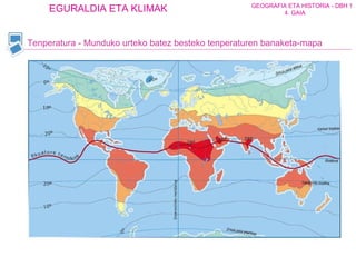 Tenperatura - Munduko urteko batez besteko tenperaturen banaketa-mapa 