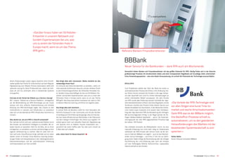 4140 IT’s automated | Leistungsangebot IT’s automated | Referenz BBBank
»Die Vorteile der RPA-Technologie sind
vor allen Dingen eine kurze Time-to-
market und rasche Amortisationszeiten.
Dank RPA war es der BBBank möglich,
ihre Backoffice-Prozesse schnell zu
automatisieren, um so den geänderten
Herausforderungen des Marktes mit der
bestehenden Systemlandschaft zu ent-
sprechen.«
Stefan Welte
Senior Inhouse Consultant BBBank
BBBank
Neuer Service für die Bankkunden – dank RPA auch am Wochenende
RESULTATE
Zum Projektstart wählte das Team der Bank als ersten zu
automatisierenden Prozess die Online-Limit-Änderung. Die-
ser Online-Service versetzt den Kunden in die Lage, tempo-
rär oder dauerhaft sein Limit für Online-Überweisungen an
seinen individuellen Bedarf anzupassen. Vor dem Einsatz
von RPA wurde jede Änderung manuell innerhalb der regu-
lären Bankarbeitszeiten erfasst. Das klare Regelwerk und die
Strukturen machten den Prozess hinter diesem Service zum
idealen Kandidaten für Automation. In den Bereichen Online-
Limit Inland sowie Auslands-Limit jeweils über Onlineban-
king oder App übernahm RPA die Bearbeitung der Anfragen.
Mit durchschlagendem Erfolg. In der Regel werden die An-
fragen fallabschließend bearbeitet – sprich: Die Automati-
sierungsquote der über RPA abgearbeiteten Prozesse liegt
bei nahezu 100 Prozent.
Das entlastet einerseits die Mitbearbeiter enorm, da eine
manuelle Erfassung nun nicht mehr nötig ist. Andererseits
verbessert der RPA-Einsatz den Service-Level, da der Ser-
vice im Falle der BBBank nun täglich – auch an den Wochen-
enden und an Feiertagen – von 6 bis 21 Uhr Uhr zur Verfü-
gung steht. Dabei erfolgt die Rückmeldung über die erfolgte
Durchführung der Limit-Änderung oder auch der Hinweis
auf eine Fehleingabe (falsche Kontonummer, unplausibles
Datum) zeitnah an den Kunden.
Vermutlich bieten Banken und Finanzdienstleister mit das größte Potenzial für RPA. Häufig finden sich in der Branche
großvolumige Prozesse mit strukturierten Daten und einer transparenten Regelbasis auf Grundlage vieler unterschied-
licher Anwendungssysteme – also eine ideale Voraussetzung, um schnell die Potenziale der Technologie auszuschöpfen.
Referenz Banken / Finanzdienstleister
IT’s everywhere.
denen Anwendungen sowie Legacy-Systeme ohne Schnitt-
stellen große Pain Points für Unternehmen auf dem Weg der
Digitalisierung sind. Robotic Process Automation stellt eine
optimale Lösung für diese Problematik dar, indem die Soft-
ware alt und neu verknüpft, ohne in bestehende Systeme
einzugreifen.
Und was ist der Vorteil der Robots-as-a-Service-Lösung?
Mit unserer Robots-as-a-Service-Plattform ermöglichen
wir die Bereitstellung von RPA-Technologie aus der Cloud,
woraus sich eine einfache Implementierung und schnelle
Nutzung von RPA-Technologie ergibt. Das erspart es den
Unternehmen in Lizenzen und Infrastruktur zu investieren
oder sich um den Betrieb der RPA-Infrastruktur kümmern zu
müssen.
Was denkst du, wie sich RPA in Zukunft entwickelt?
Der nächste Schritt wird sein, selbstlernende Roboter durch
den Einsatz von künstlicher Intelligenz zu schaffen. Wir ar-
beiten bereits an speziellen Skills für die Bots, die es ihnen
ermöglichen, zu verstehen, zu lernen und Vorschläge zu ihrer
eigenen Verbesserung zu machen. Was für viele noch im-
mer nach einer Zukunftsvision klingt, befindet sich an vielen
Stellen schon im Einsatz: Erste Machine-Learning-Anwen-
dungen finden sich beispielsweise in der robotergesteuerten
Dokumentenanalyse und der automatisierten Erkennung
und Interpretation von Text und Bild.
Das klingt alles sehr interessant. Woher beziehst du das
notwendige Know-how?
Ich versuche den Branchenüberblick zu behalten, indem ich
internationale Konferenzen besuche und den direkten Draht
zu den Entwicklungseinheiten der führenden Hersteller hal-
te. Darüber hinaus beschäftigen wir bei uns 50 Roboter-Ent-
wickler und bündeln Expertenwissen, was uns zu einem der
führenden Hubs in Europa macht, wenn es um das Thema
RPA geht. Seit etwa zwei Jahren investieren wir stark in F  E
im Bereich Machine Learning und führen ein eigenes Labor.
Das klingt alles sehr technisch …
In meiner Rolle als Beraterin steht für mich besonders der
fachliche Austausch in der Community und mit den Kunden
im Vordergrund. Die Erfahrung hat gezeigt, dass sich die bes-
ten Use Cases oftmals erst aus Workshops, in der Diskussion
und dem stetigen Hinterfragen des Status quo ergeben. Ich
erfahre gerne mehr zum aktuellen Stand der Digitalisierung
und tausche mich zu Robotic Process Automation aus –
persönlich bei einem Kaffee oder Tee oder auch virtuell via
E-Mail oder auf LinkedIn.
 
Julia, vielen Dank für dieses Gespräch!
»Darüber hinaus haben wir 50 Roboter-
Entwickler in unserem Netzwerk und
bündeln Expertenwissen bei uns, was
uns zu einem der führenden Hubs in
Europa macht, wenn es um das Thema
RPA geht.«
 
