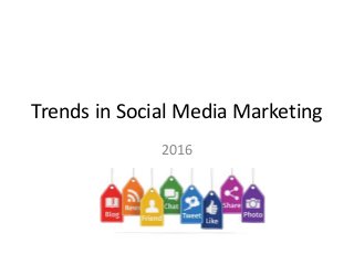 Trends in Social Media Marketing
2016
 