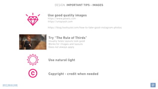 Use good quality images
https://www.pexels.com
https://unsplash.com
https://blog.hootsuite.com/how-to-take-good-instagram-...