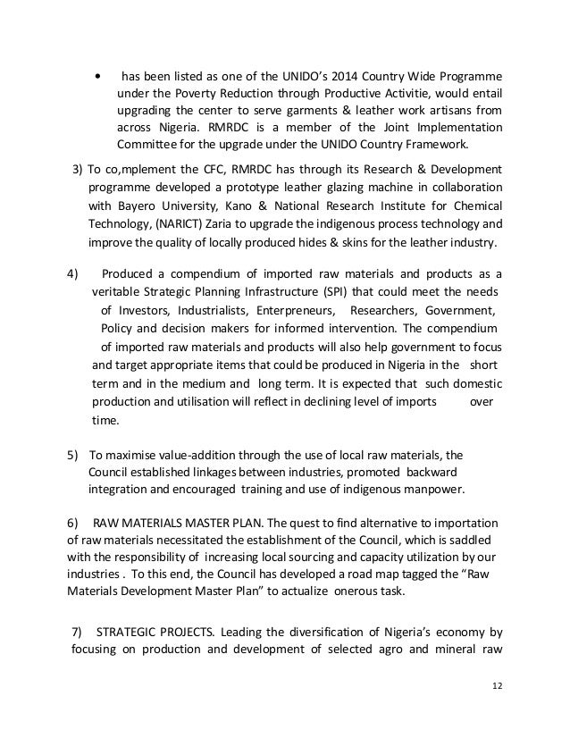 RAW MATERIALS RESEARCH AND DEVELOPMENT COUNCIL(RMRDC) DIRECTOR GENER…