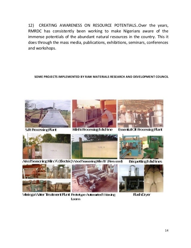 RAW MATERIALS RESEARCH AND DEVELOPMENT COUNCIL(RMRDC) DIRECTOR GENER…