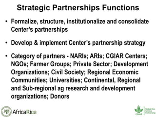 History and Current Organizational Structure of AfricaRice