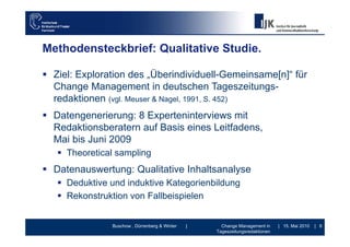 Change Management in Tageszeitungsredaktionen - Vortrag DGPuK Jahrestagung 2010 Medieninnovationen Slide 6