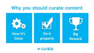 Why you should curate content
How	it’s	
Done
Do	it	
properly
Big	
Reward
 