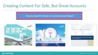 ©2016 EverString :: CONFIDENTIAL & PROPRIETARY32
Creating	Content	For	Safe,	But	Great	Accounts
Industry	Specific	Ebook	or	Commissioned	Report
 