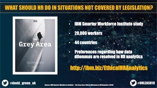•  IBM Smarter Workforce Institute study
•  20,000 workers
•  44 countries
•  Preferences regarding how data
dilemmas are ...