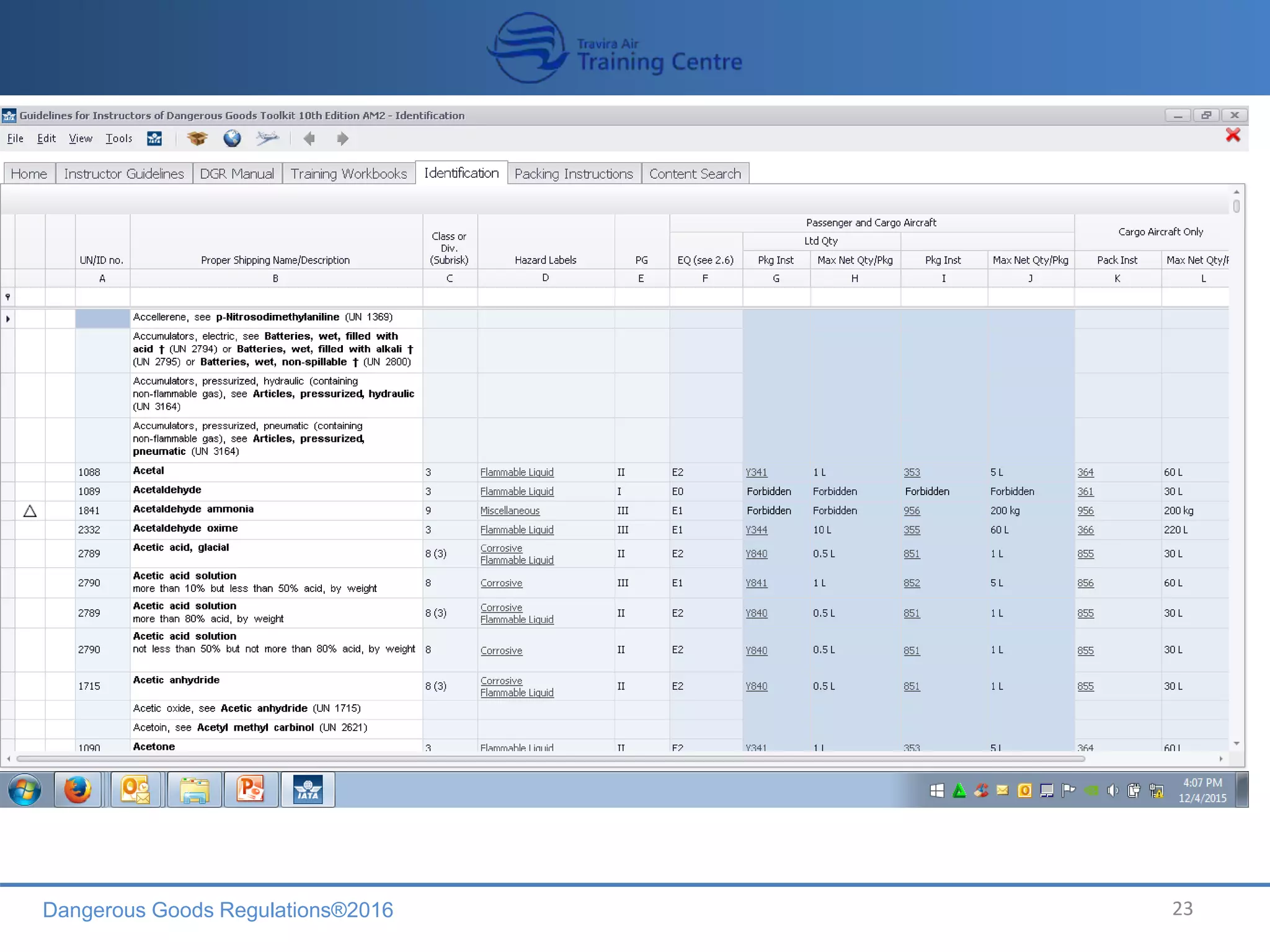 Dangerous Goods Regulations®2016 23
A
 