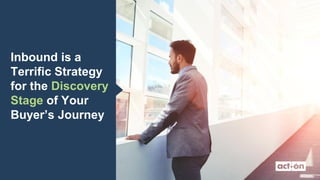 Inbound is a
Terrific Strategy
for the Discovery
Stage of Your
Buyer’s Journey
 