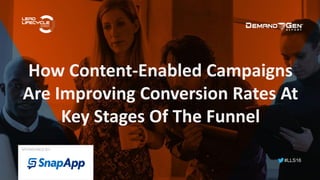 #LLS16
How Content-Enabled Campaigns
Are Improving Conversion Rates At
Key Stages Of The Funnel
SPONSORED BY:
 