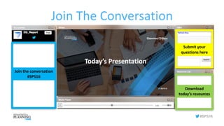 #SPS16
Join	The	Conversation
Submit	your	
questions	here
Download		
today’s	resources
Join	the	conversation
#SPS16
 