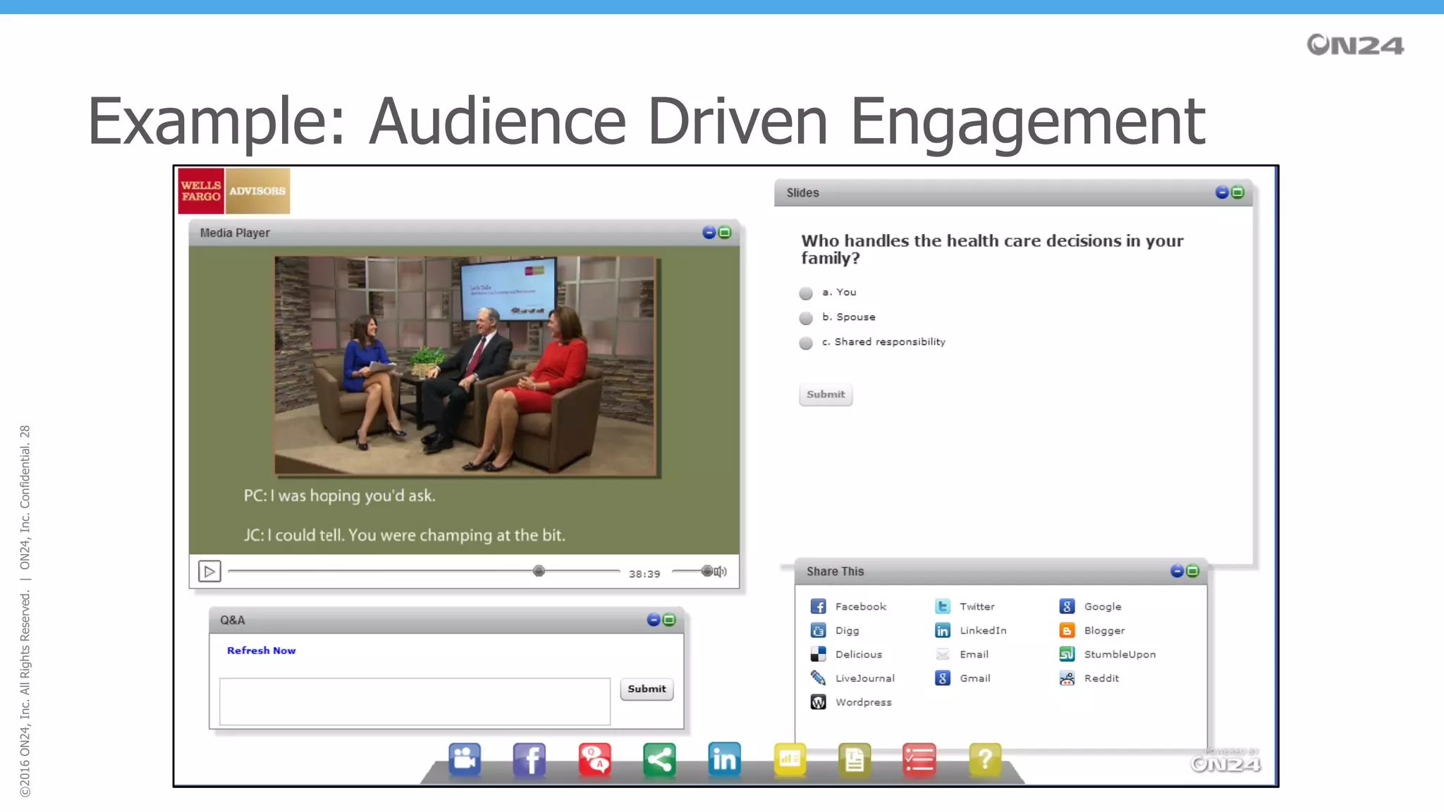 ©2016ON24,Inc.AllRightsReserved.|ON24,Inc.Confidential.28
Example: Audience Driven Engagement
 