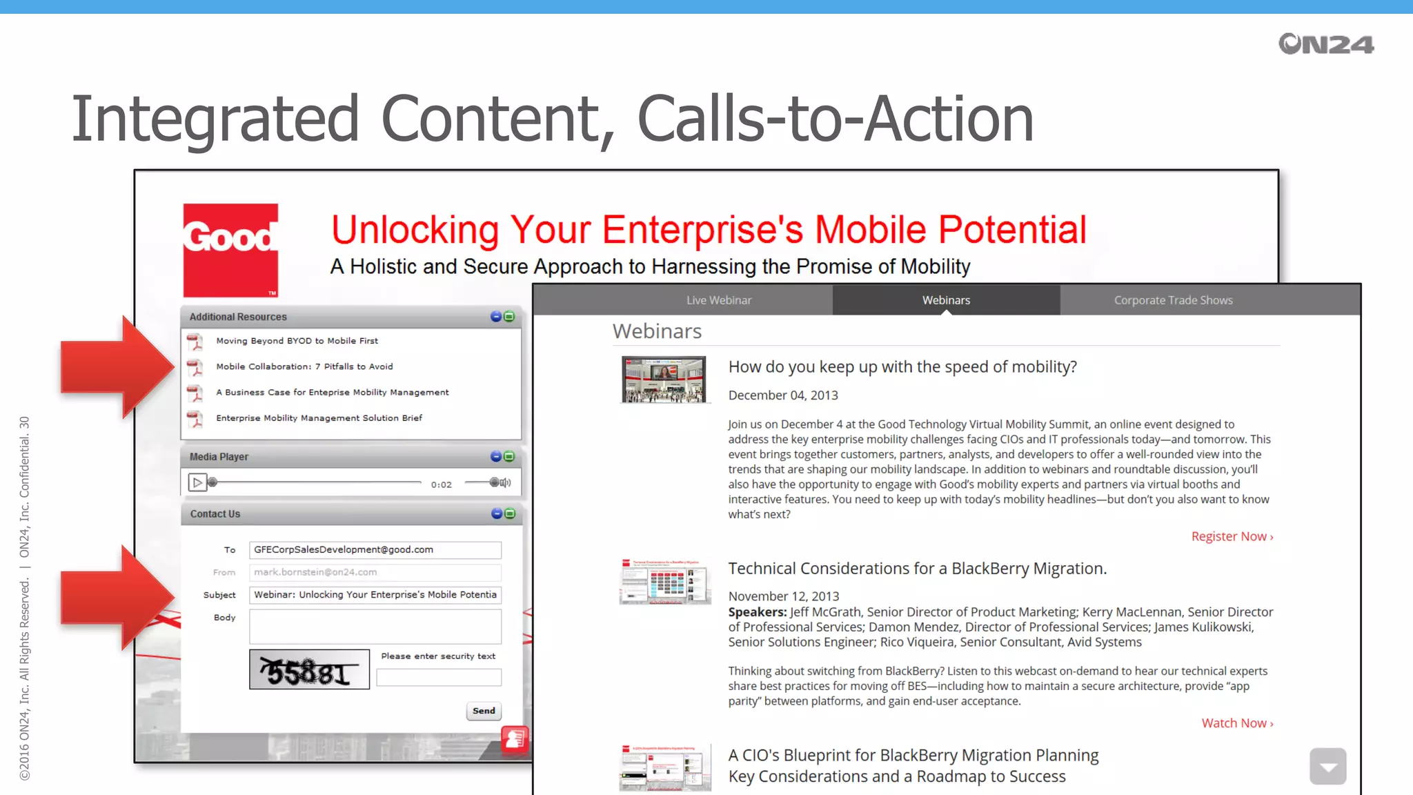 ©2016ON24,Inc.AllRightsReserved.|ON24,Inc.Confidential.30
Integrated Content, Calls-to-Action
 
