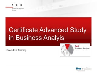Certificate Advanced Study
in Business Analyis
Executive Training
 
