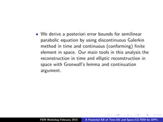 A Posteriori Error Analysis Presentation | PDF