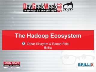 The Hadoop Ecosystem
Zohar Elkayam & Ronen Fidel
Brillix
 