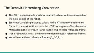 Dh Matrix Method D-H method for Kinematics analysis of a robot | PPTX