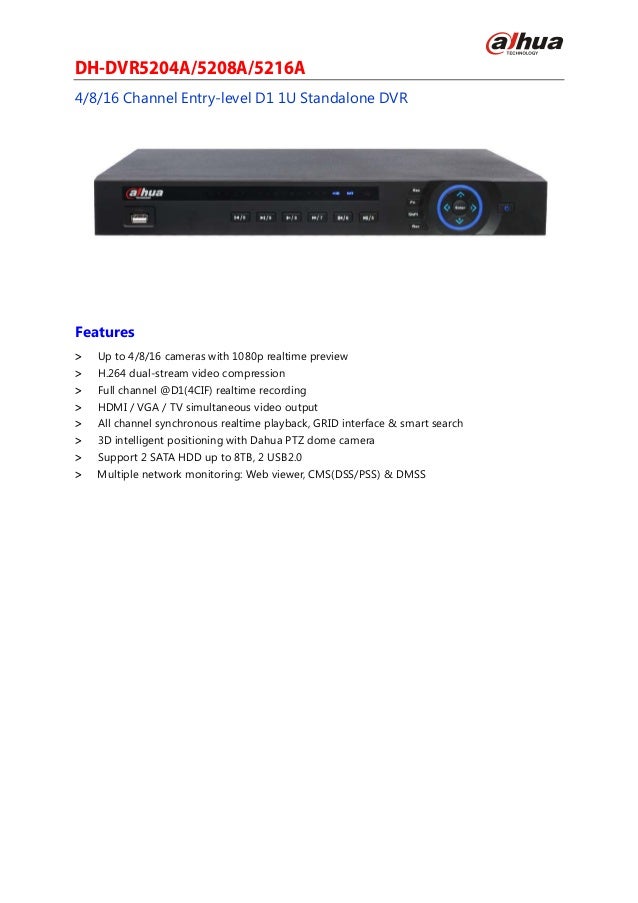 Dh dvr5204 a5208a5216a Bangladesh Automation Solution