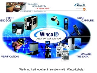 We bring it all together in solutions with Winco Labels
 