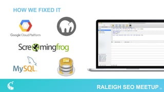 HOW WE FIXED IT
19RALEIGH SEO MEETUP
 