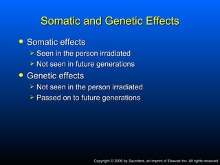 Somatic Effect Dh 111 radiation biology (ch.4) power point | PPT